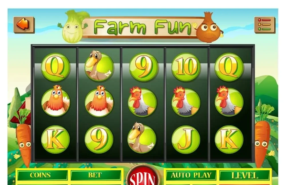 線上老虎機中獎怎麼看?RTP、波動率與平台差異一次搞懂 線上老虎機轉軸畫面,水果圖示與 BAR 符號呈現 RTP 與中獎機率概念