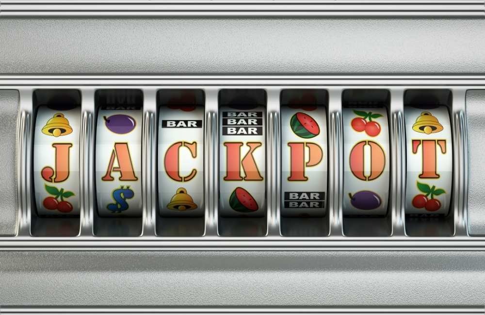 老虎機 JACKPOT 經典水果盤面與 BAR 符號展示